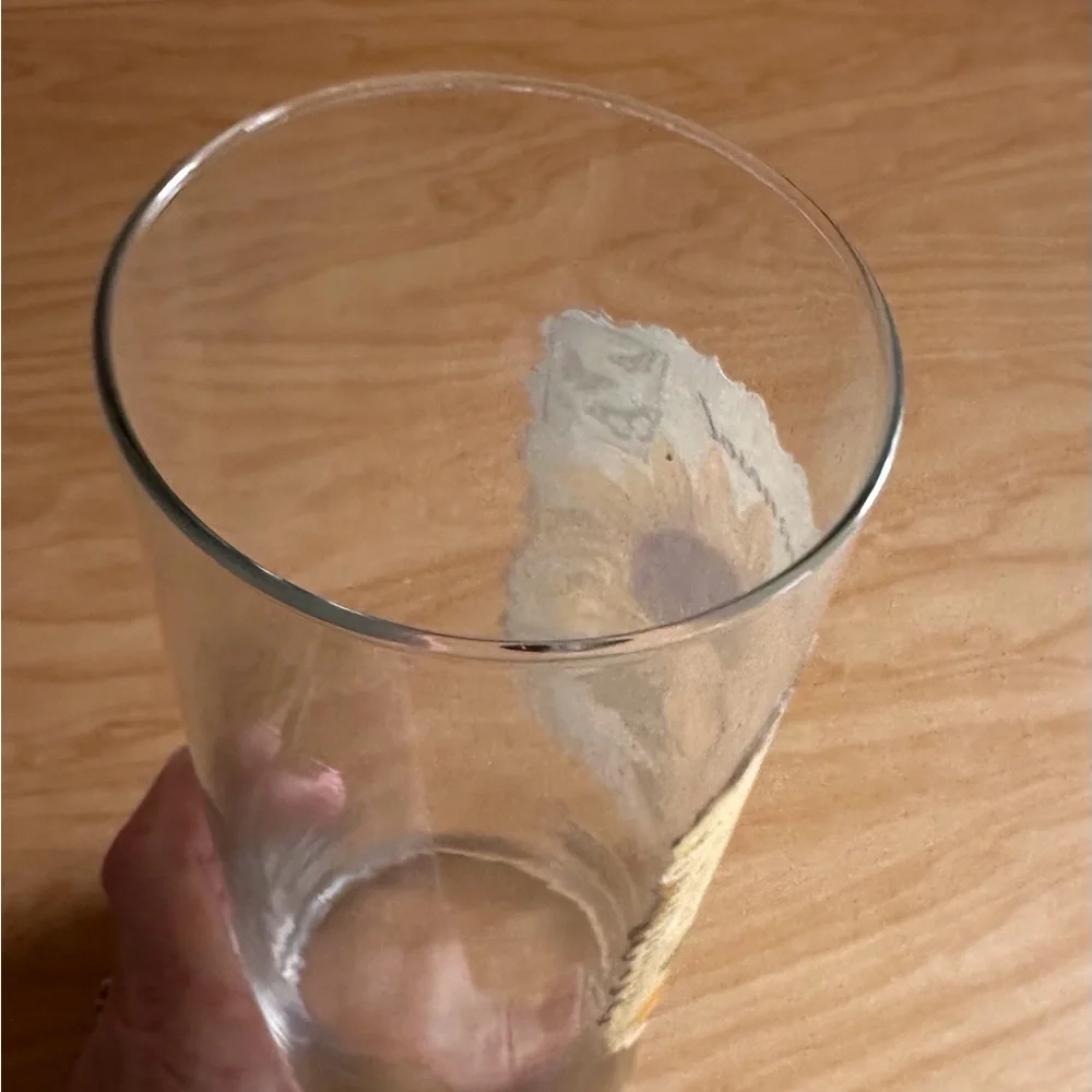 Hand Crafted Sunflower Glass cylinder Vase